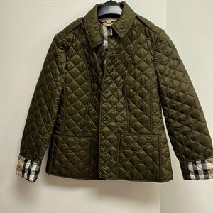 Burberry quilted jacket olive green color NWT